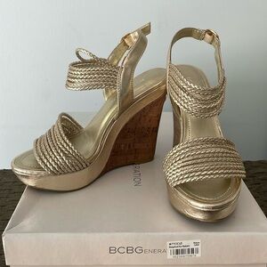 BCBG Wedges Gold